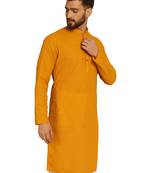 Myellow chikankari embroidery cotton kurta by treemoda