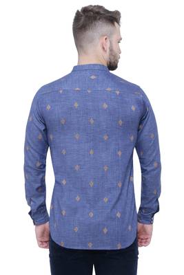 men's dark navy lyocell short kurta   2