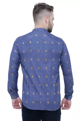 men's dark navy lyocell short kurta