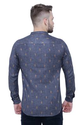 men's charcoal black lyocell short kurta 2