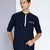 men's linen cotton navy blue short kurta