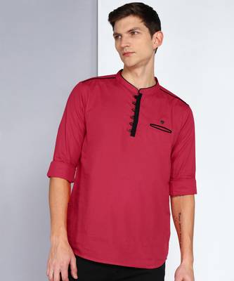 men's linen cotton tailored fit salmon pink short 1