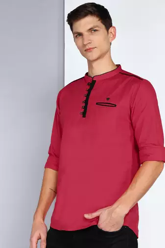 men's linen cotton tailored fit salmon pink short