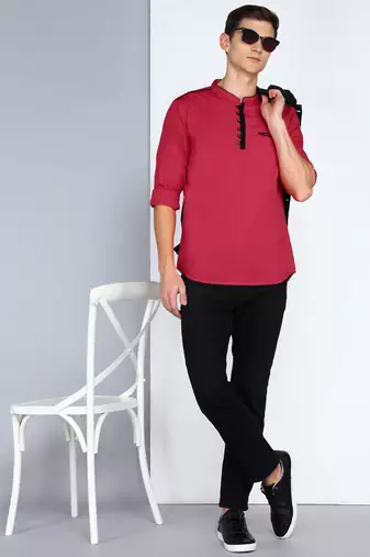 men's linen cotton tailored fit salmon pink short