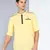 men's linen cotton cream yellow short kurta