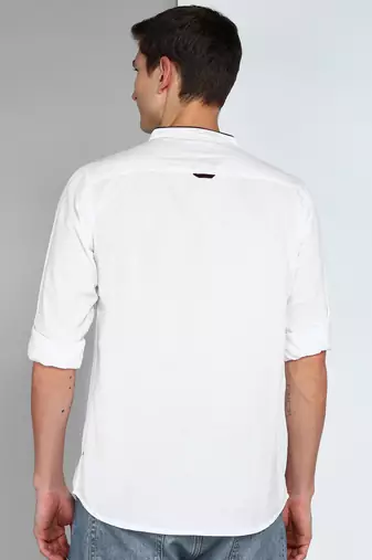 men's linen cotton white short kurta  