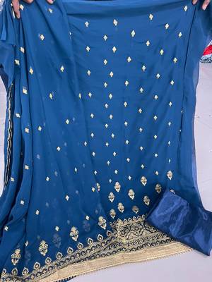 Green georgette embroidered salwar Suit for Ramzan - 3