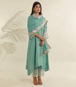 Mint green chanderi straight kurta sets