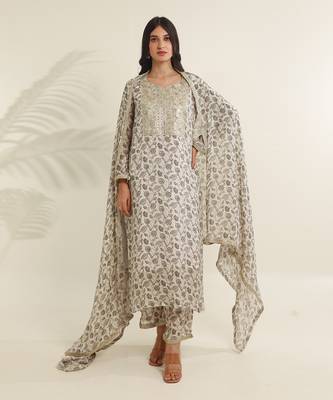 White cotton straight kurta sets 1