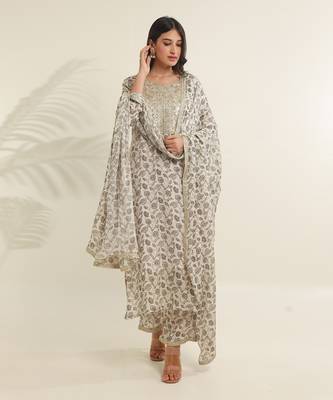 White cotton straight kurta sets 2