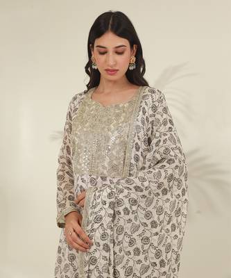 White cotton straight kurta sets 4