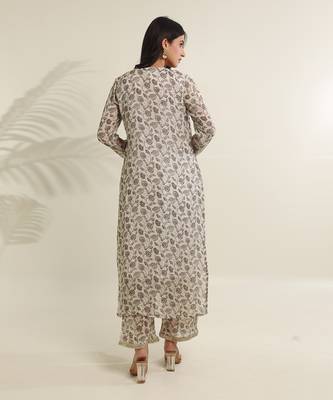 White cotton straight kurta sets 5