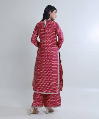 Pink cotton straight kurta sets 5
