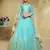 sky blue foil work net party lehenga set choli with dupatta with dupatta
