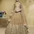 beige foil work net wedding lehenga set choli with dupatta with dupatta