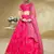 pink thread embroidered silk lehenga set choli with dupatta