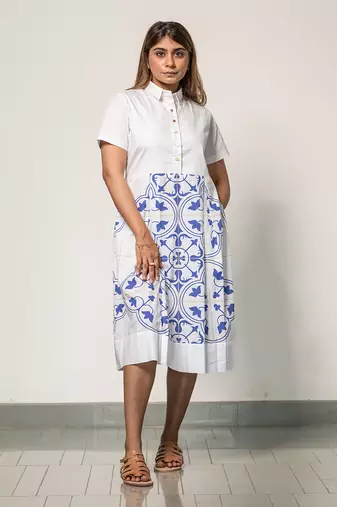 Classic tile shirt dress