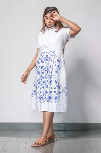 Classic tile shirt dress