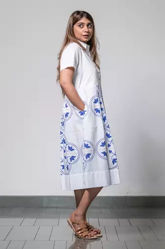 Classic tile shirt dress