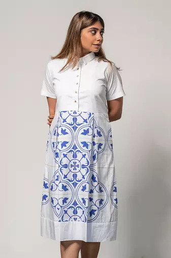 Classic tile shirt dress
