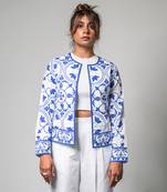 Azulejos white & blue shacket