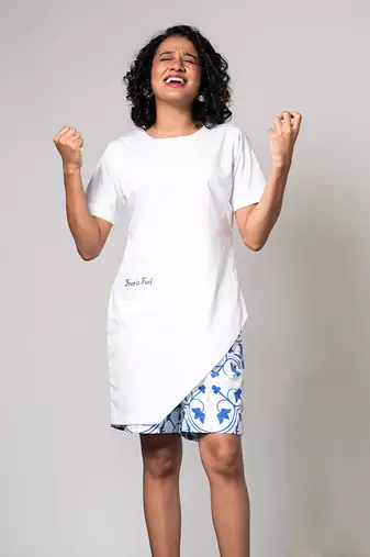 White printed asymmetric co-ord set