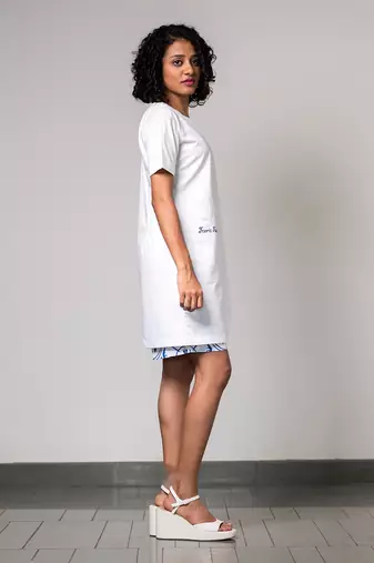 White printed asymmetric co-ord set