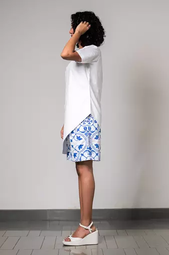 White printed asymmetric co-ord set