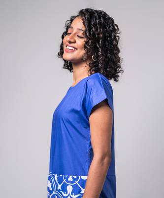 Blue printed linkage jumpsuit 3