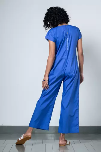 Blue printed linkage jumpsuit