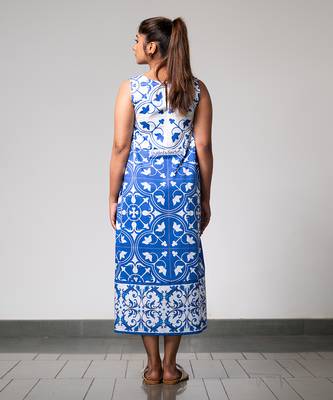 White printed azulejos dress 4