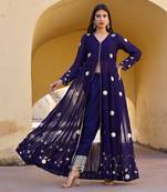 Blue georgette anarkali set