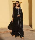 Black georgette kurta sets