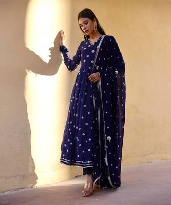 Blue georgette kurta sets 1