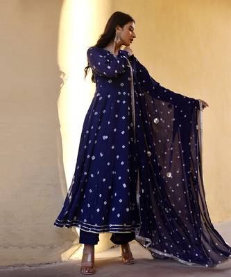 Blue georgette kurta sets 3