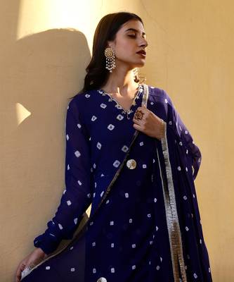 Blue georgette kurta sets 4