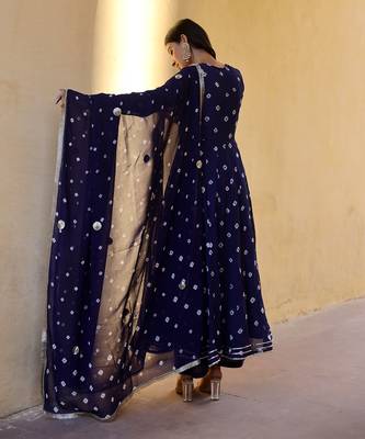 Blue georgette kurta sets 5