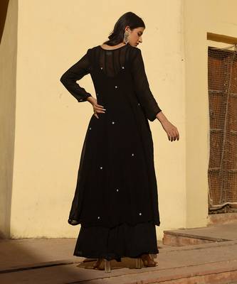 Black georgette kurta sets 6