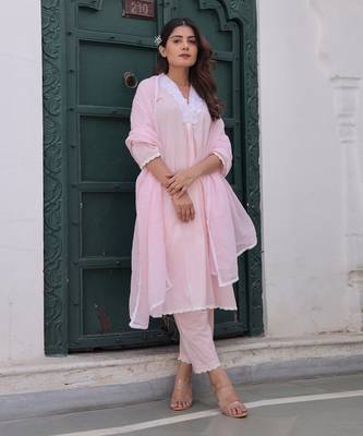 Pink cotton kurta sets 1