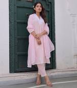 Pink cotton kurta sets
