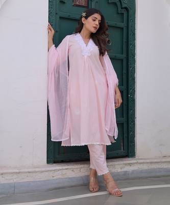 Pink cotton kurta sets 2