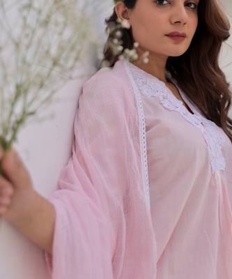 Pink cotton kurta sets 3