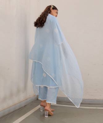 Blue cotton kurta sets 5