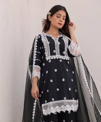 Black cotton kurta sets 2