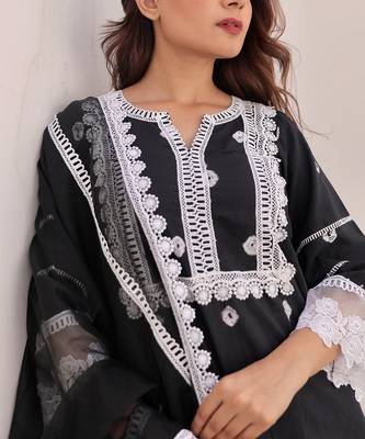 Black cotton kurta sets 3