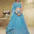  sky blue embroidered georgette lehenga set choli with dupatta