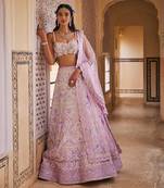 Purple Embroidered Lehenga Set