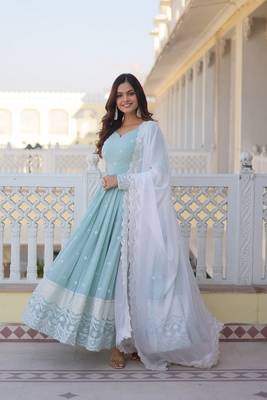 Designer Gown  With Sequins Embroidery 3