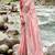 Baby pink silk heavy thread embroidery with sequins work saree with blouse