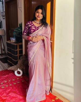 New Desginer Crush Tissue Saree 1